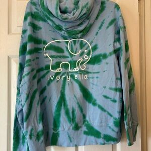 Ivory Ella Hoodie blue green swirl size M